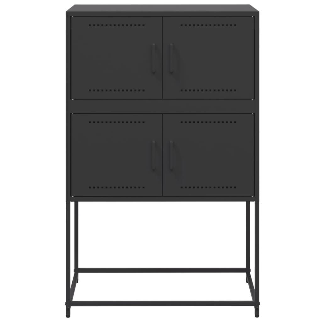 vidaXL Ψηλός Μπουφές Μαύρος 68,5 x 38,5 x 107 εκ. Ατσάλινος