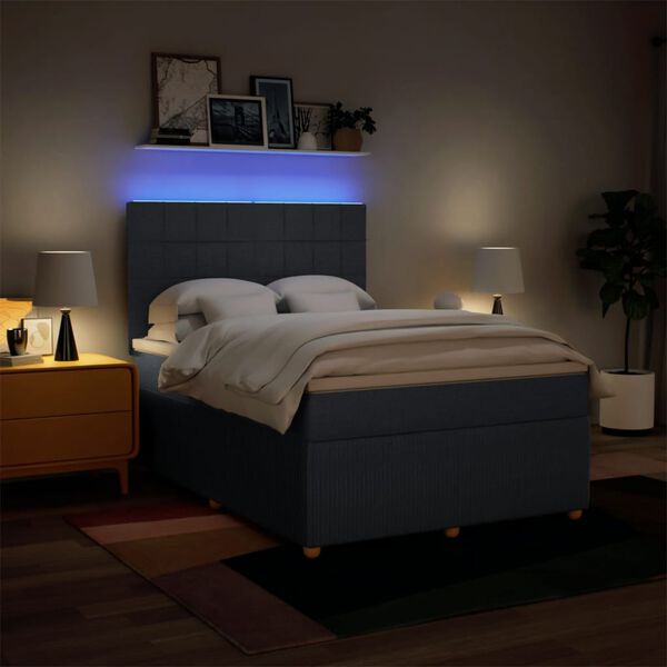 vidaXL &Kappa;&rho;&epsilon;&beta;ά&tau;&iota; Boxspring &mu;&epsilon; &Sigma;&tau;&rho;ώ&mu;&alpha; &Mu;&pi;&lambda;&epsilon; 140x190 &epsilon;&kappa;. &Upsilon;&phi;&alpha;&sigma;&mu;ά&tau;&iota;&nu;&omicron;