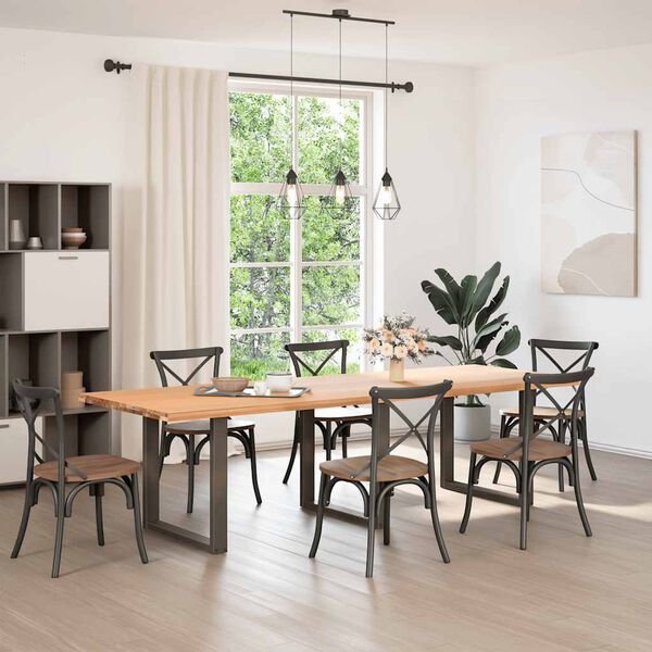 vidaXL Πόδια Τραπεζαρίας σε Σχήμα U 3 τεμ. από Φυσικό Ατσάλι 90x(72-73) εκ. Ατσάλι