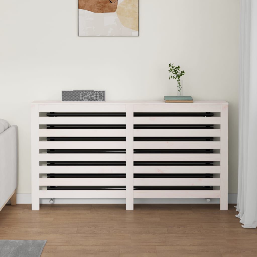 vidaXL Κάλυμμα Καλοριφέρ Λευκό 153 x19 x 84 εκ. από Μασίφ Ξύλο Πεύκου