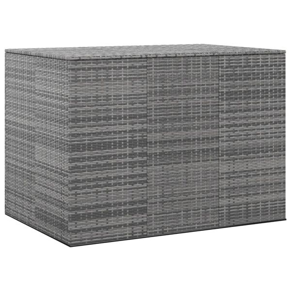 vidaXL Κουτί Μαξιλαριού Κήπου Γκρι 145x100x103 εκ. Ρατάν Πολυαιθ.