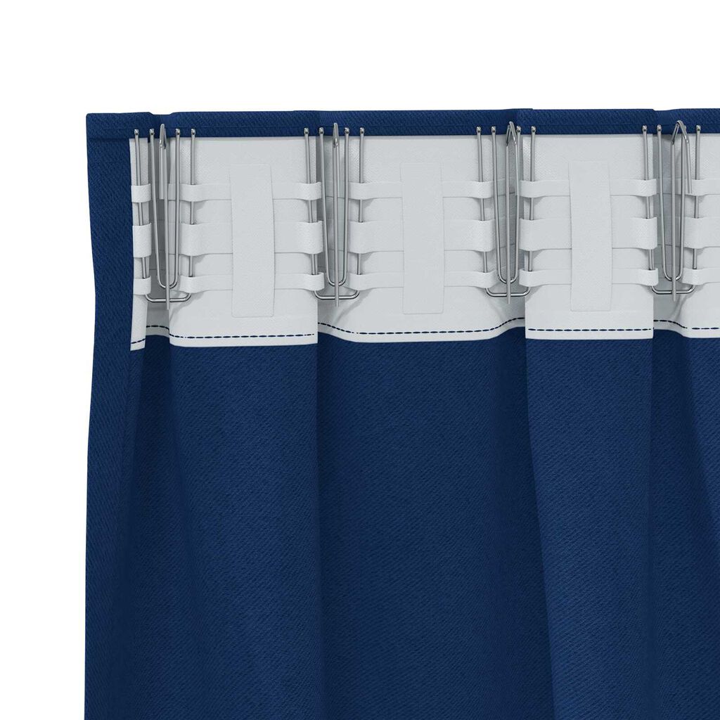 vidaXL Κουρτίνες 2 pcs Σκούρο Μπλε 260 x 140 εκ. Πολυεστέρας