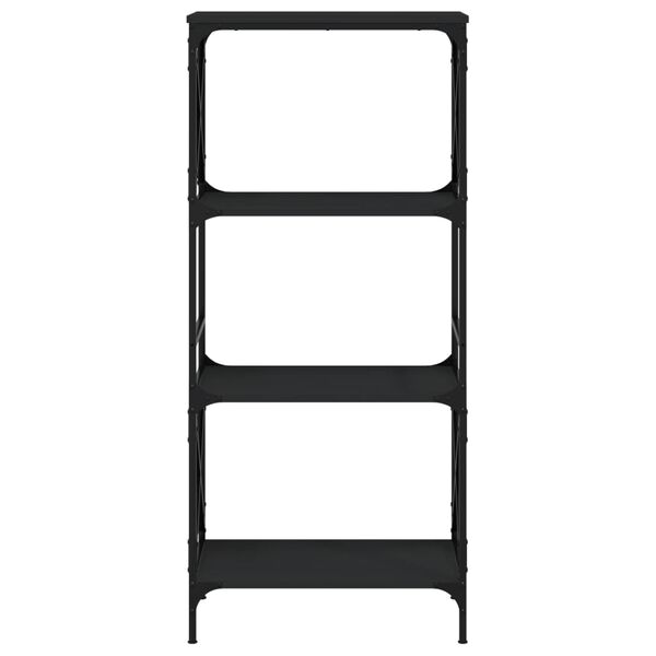 vidaXL Βιβλιοθήκη 4 Επιπέδων Μαύρη 59x35x132 εκ. Επεξεργασμένο Ξύλο