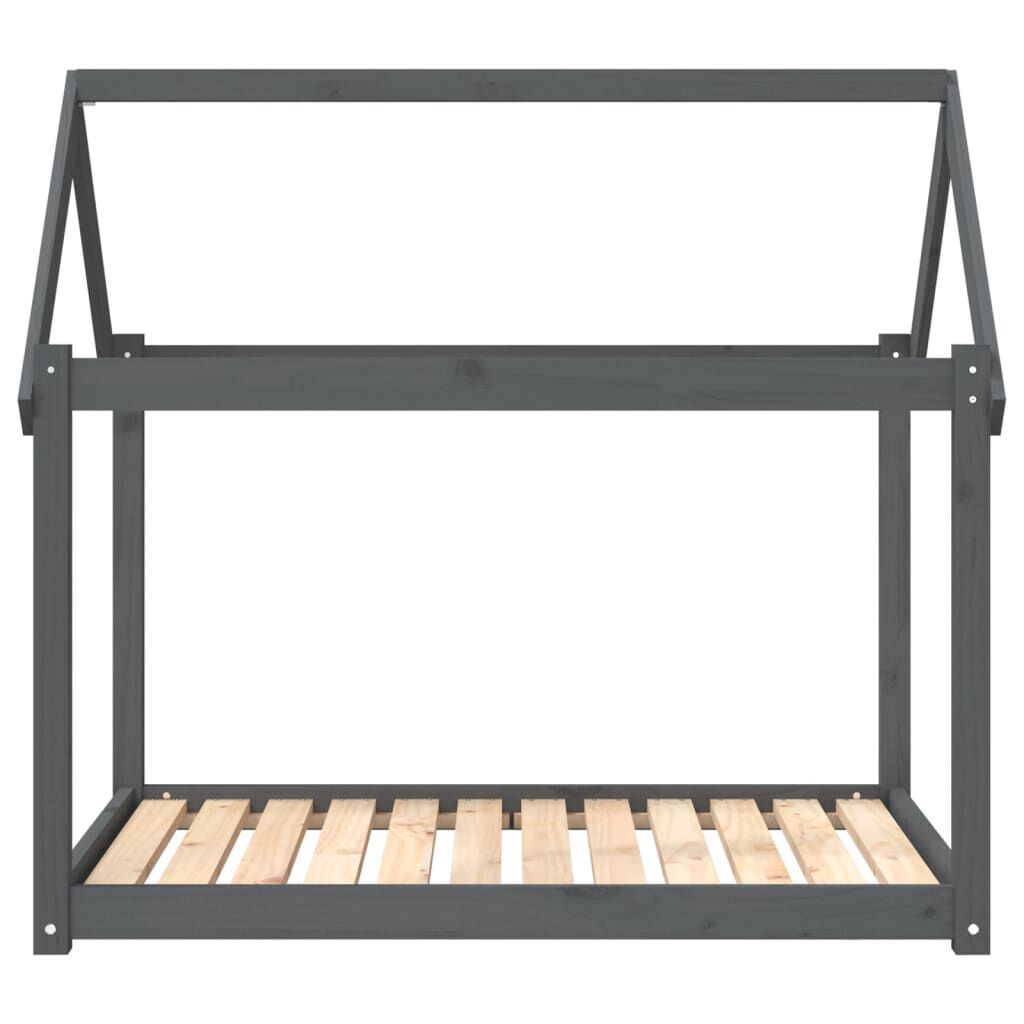 vidaXL Κρεβάτι Σκύλου Γκρι 111x80x100 εκ. από Μασίφ Ξύλο Πεύκου