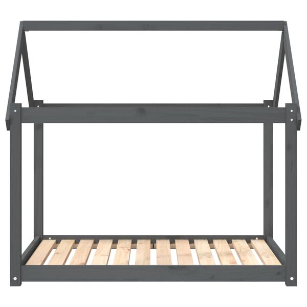 vidaXL Κρεβάτι Σκύλου Γκρι 111x80x100 εκ. από Μασίφ Ξύλο Πεύκου