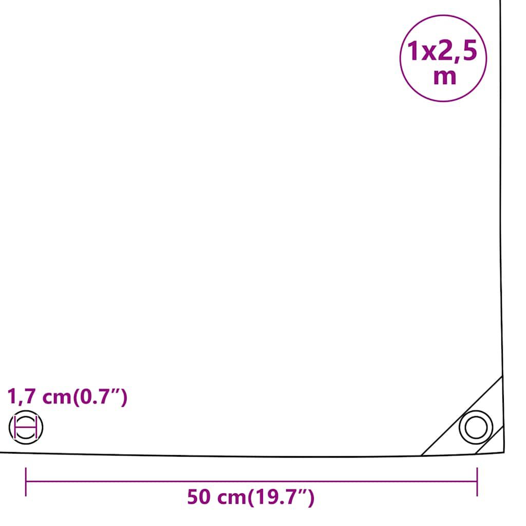vidaXL Μουσαμάς Μαύρο 1 x 2,5 μ. 650 γρ./μ²