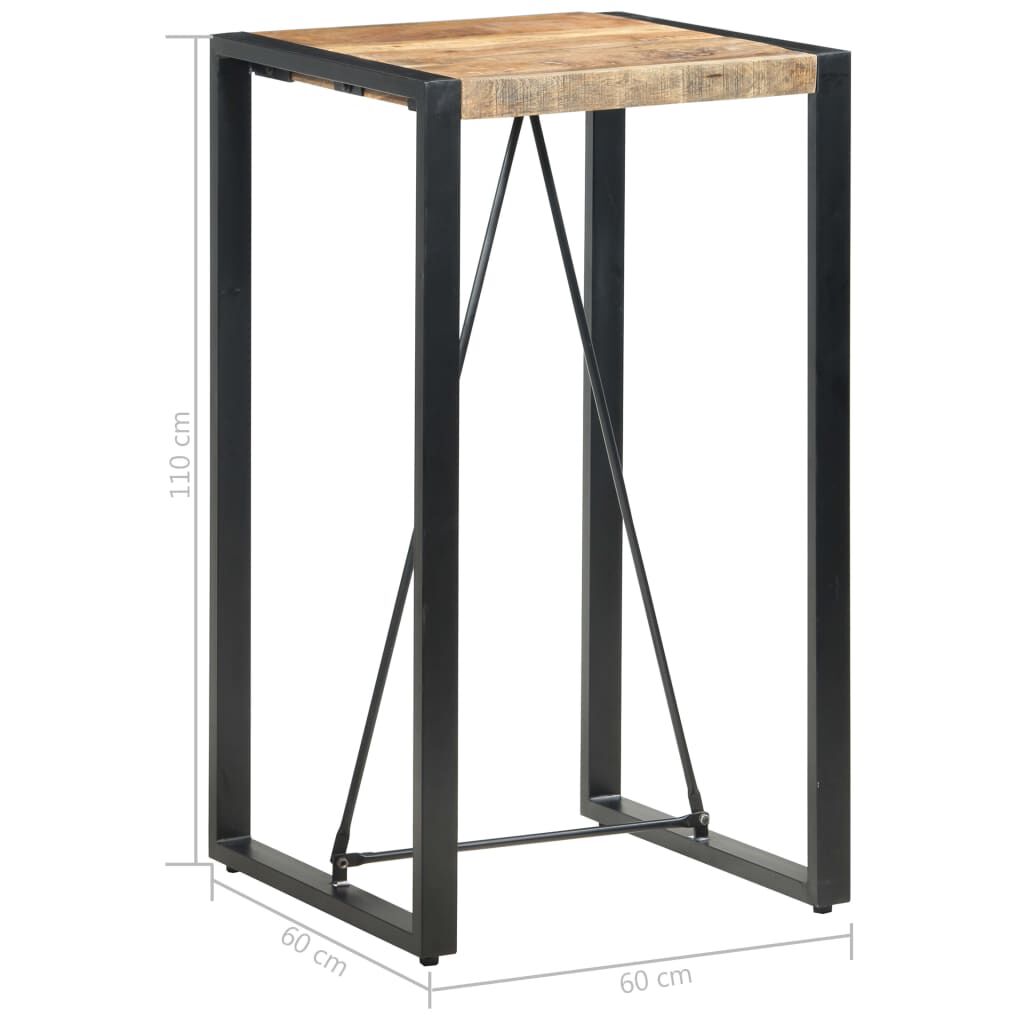 vidaXL Τραπέζι Μπαρ 60 x 60 x 110 εκ. από Μασίφ Ξύλο Μάνγκο