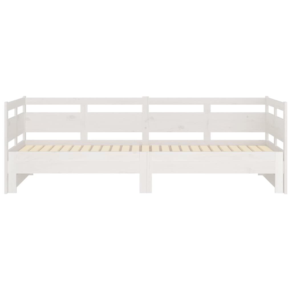 vidaXL Καναπές Κρεβάτι Συρόμενος Λευκός 2x(90x190) εκ. από Μασίφ Πεύκο