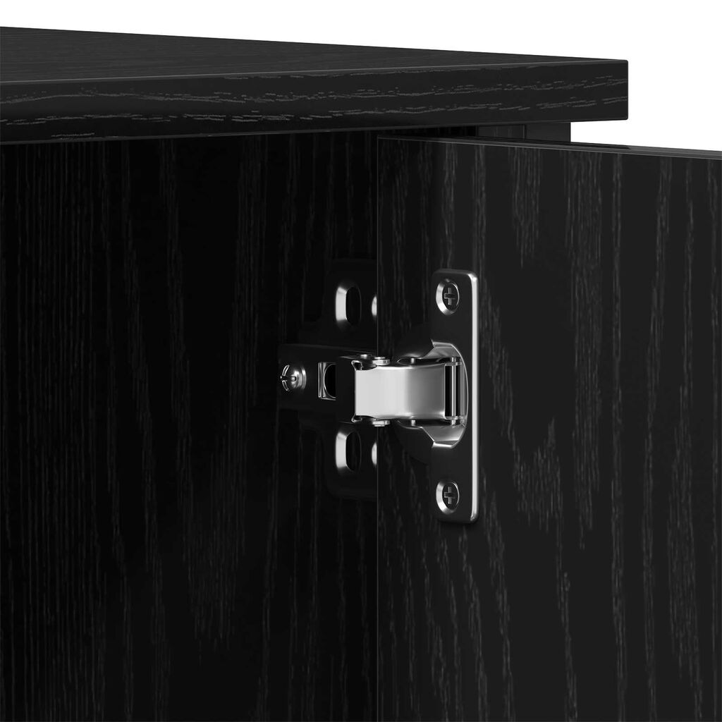 vidaXL Ράφι Τηλεόρασης Μαύρο Δρύινο 100x40x50 εκ. Κατασκευασμένο από Ξύλο και Χάλυβα