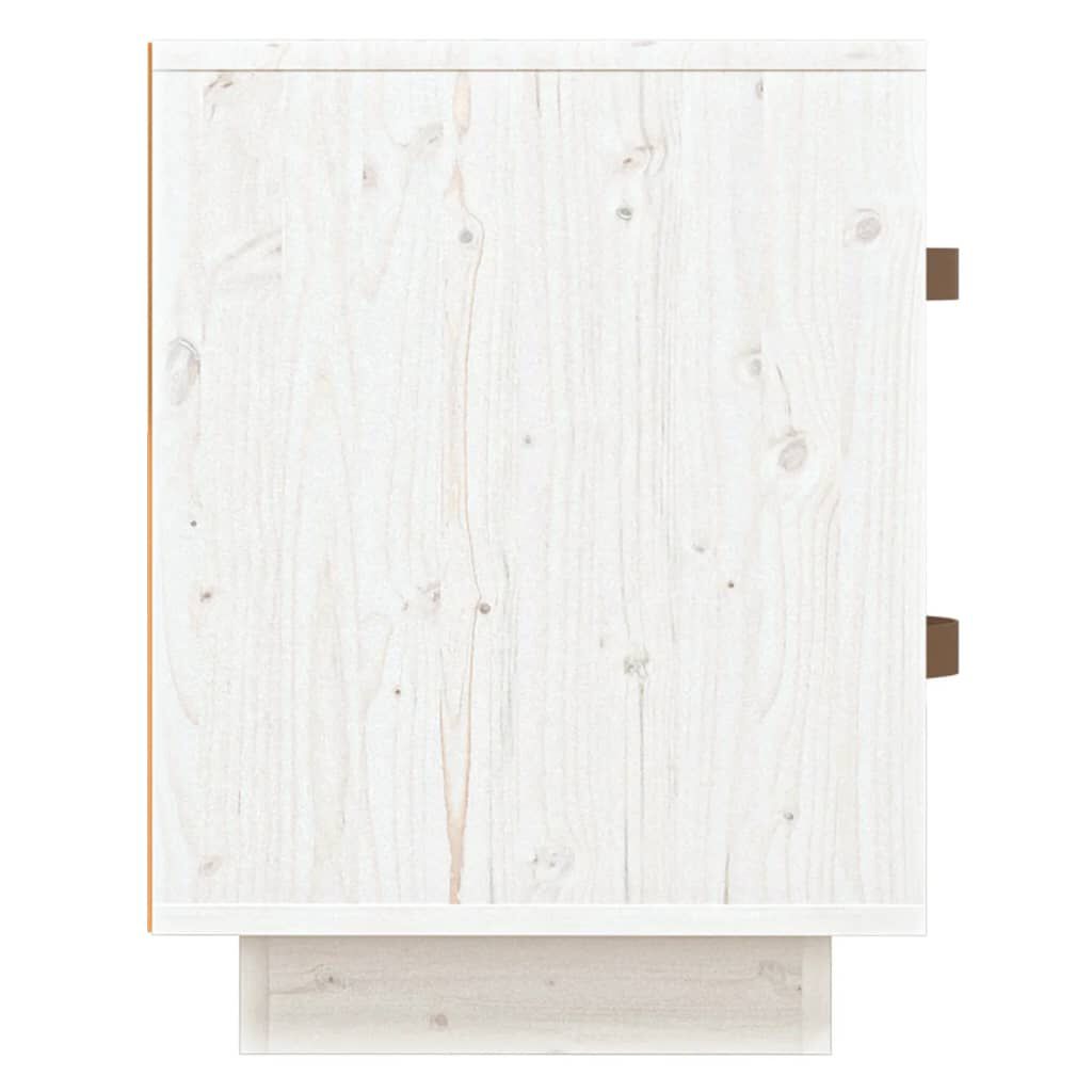 vidaXL Κομοδίνα 2 τεμ. Λευκό 40x34x45 εκ. από Μασίφ Ξύλο Πεύκου