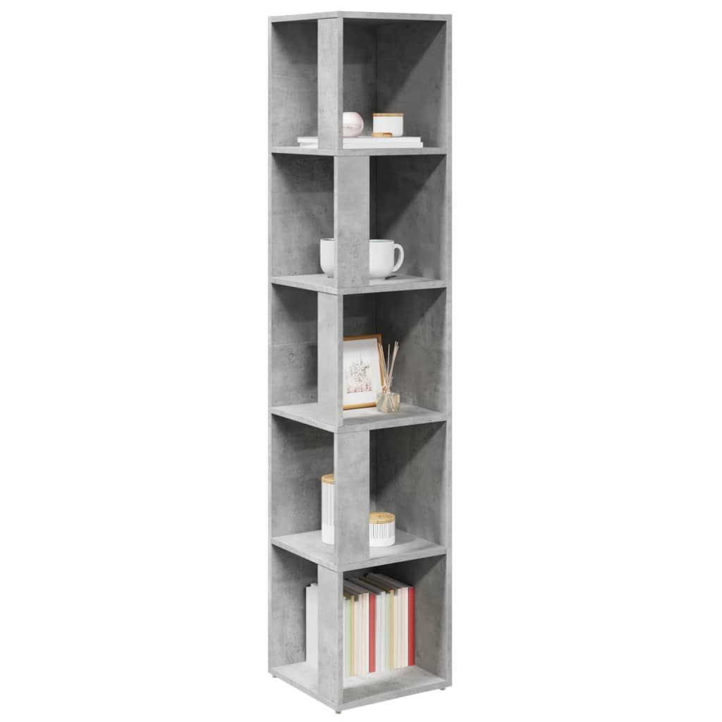 vidaXL Ντουλάπι Γωνία Γκρι Σκυρ. 33 x 33 x 164,5 εκ. από Επεξ. Ξύλο