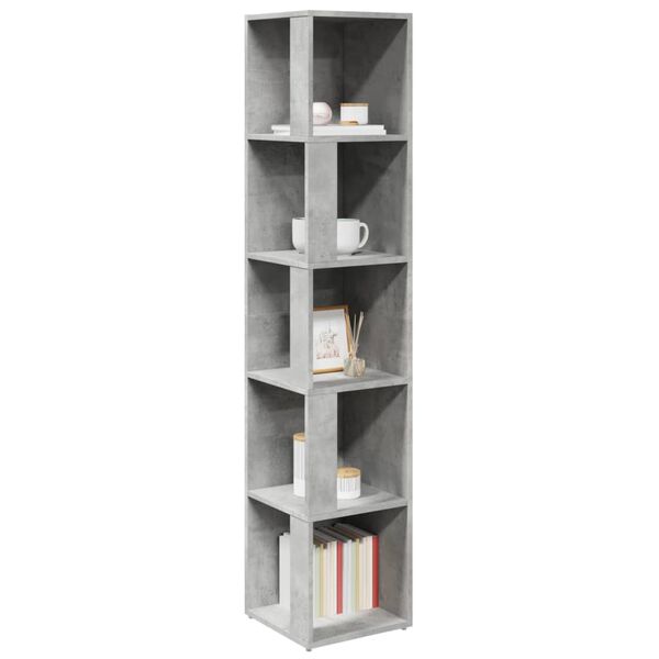 vidaXL Ντουλάπι Γωνία Γκρι Σκυρ. 33 x 33 x 164,5 εκ. από Επεξ. Ξύλο