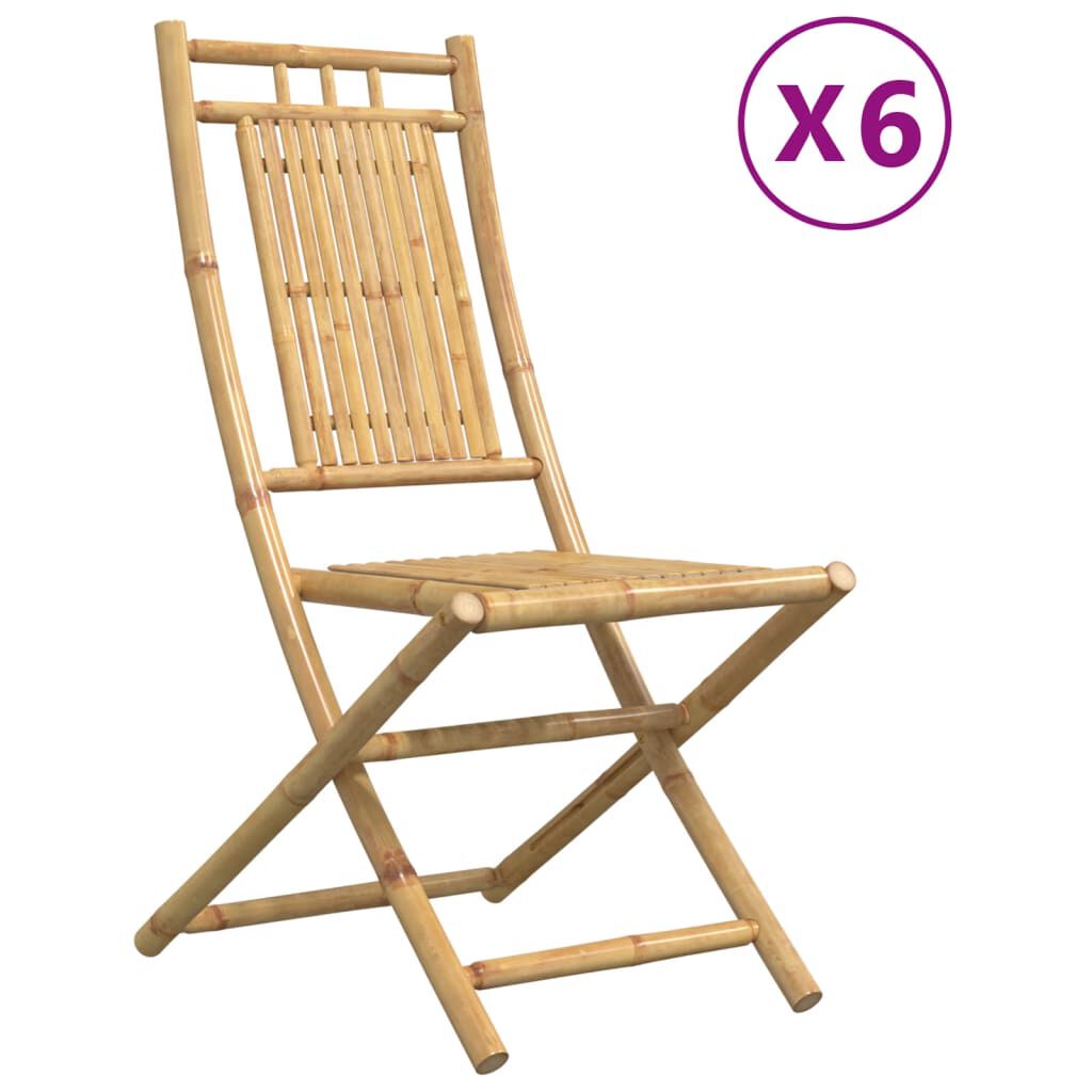 vidaXL Καρέκλες Κήπου Πτυσσόμενες 6 τεμ. 46 x 66 x 99 εκ. από Μπαμπού