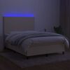 vidaXL &Kappa;&rho;&epsilon;&beta;ά&tau;&iota; Boxspring &mu;&epsilon; &Sigma;&tau;&rho;ώ&mu;&alpha; & LED &Kappa;&rho;&epsilon;&mu; 140x200 &epsilon;&kappa;. &Upsilon;&phi;&alpha;&sigma;&mu;ά&tau;&iota;&nu;&omicron;