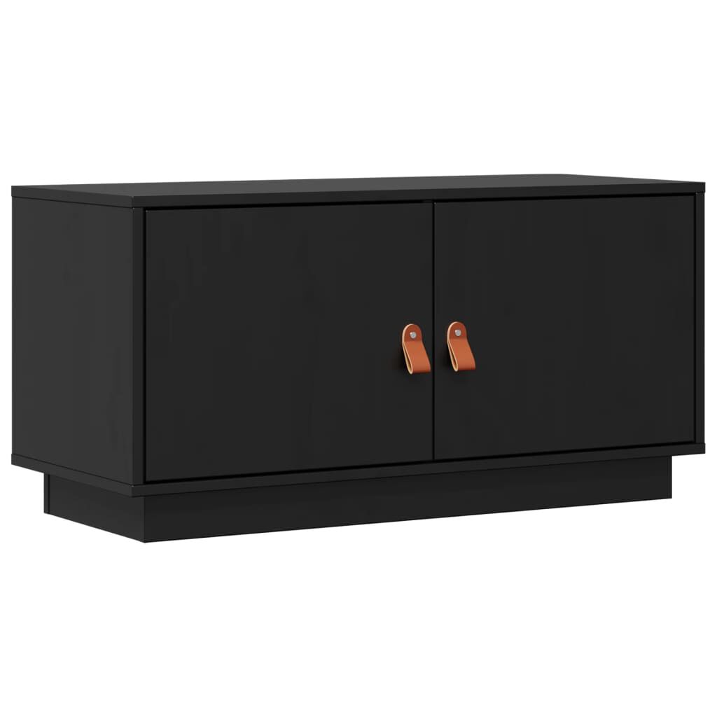 vidaXL Έπιπλο Τηλεόρασης Μαύρο 80 x 34 x 40 εκ. από Μασίφ Ξύλο Πεύκου