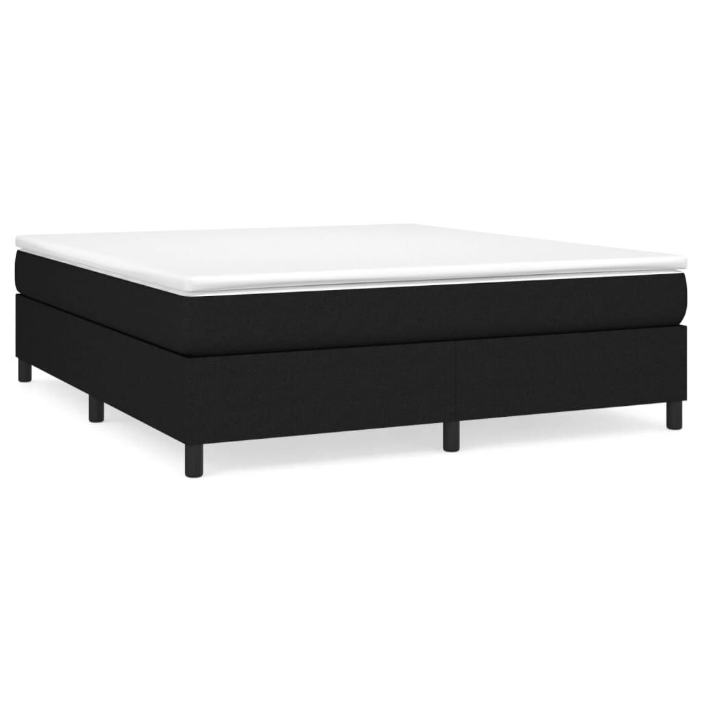 vidaXL Κρεβάτι Boxspring με Στρώμα Μαύρο 160x200 εκ. Υφασμάτινο