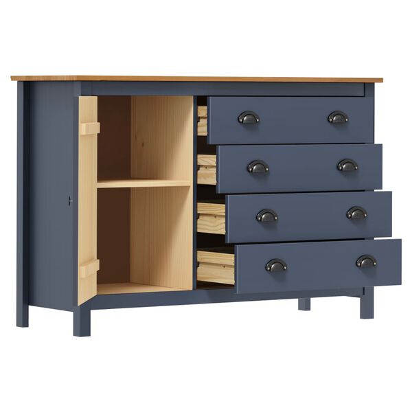 vidaXL Μπουφές Hill Γκρι 120x40x80 εκ. από Μασίφ Ξύλο Πεύκου