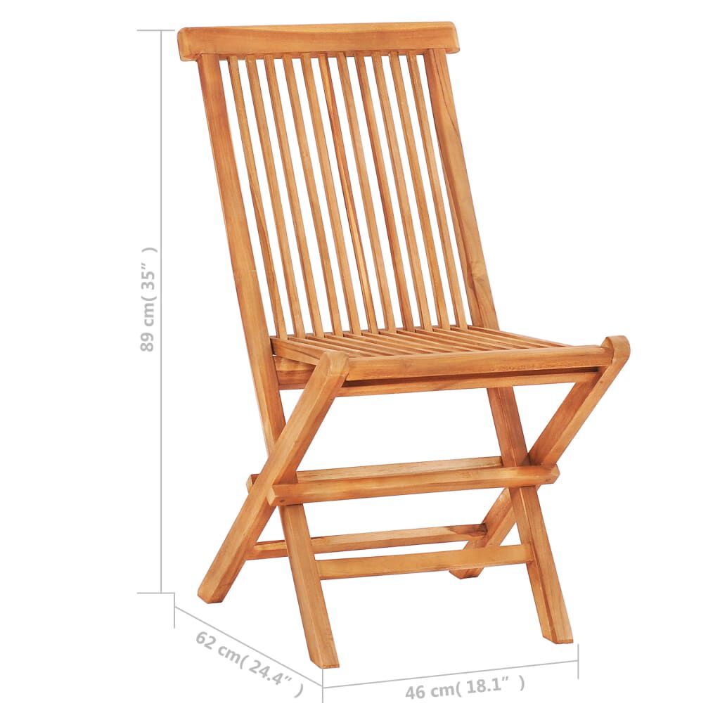 vidaXL Σετ Επίπλων Mπιστρό 3 τεμ. Μασίφ Ξύλο Teak με Μαύρα Μαξιλάρια