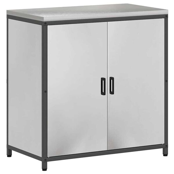 vidaXL Σετ Αποθήκευσης Κουζίνας με ράφι 3 pcs Ασημί 210 x 50 x 92 εκ