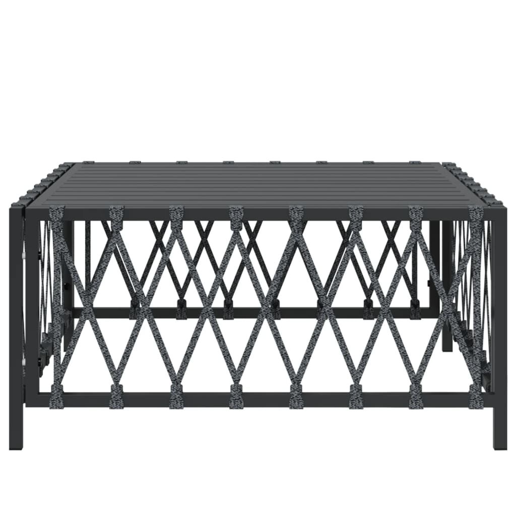 vidaXL Τραπέζι Κήπου Ανθρακί 70 x 70 x 34 εκ. από Πλεγμένο Ύφασμα