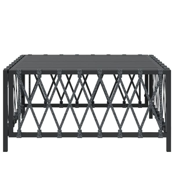 vidaXL Τραπέζι Κήπου Ανθρακί 70 x 70 x 34 εκ. από Πλεγμένο Ύφασμα
