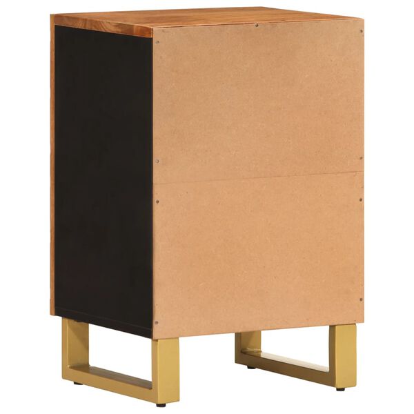 vidaXL Ντουλάπι Μπάνιου Καφέ/Μαύρο 38x33,5x58 εκ. Μασίφ Ξύλο Μάνγκο
