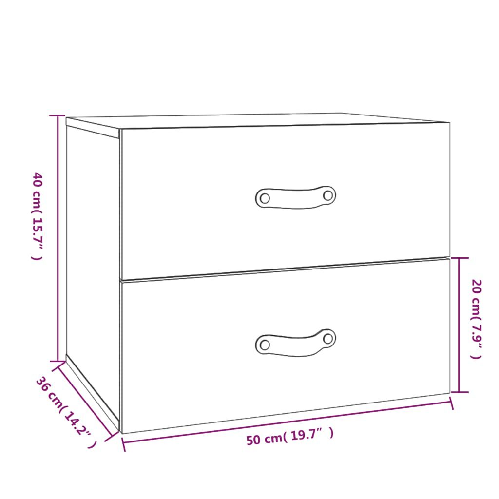 vidaXL Κομοδίνο Επιτοίχιο 50 x 36 x 40 εκ.