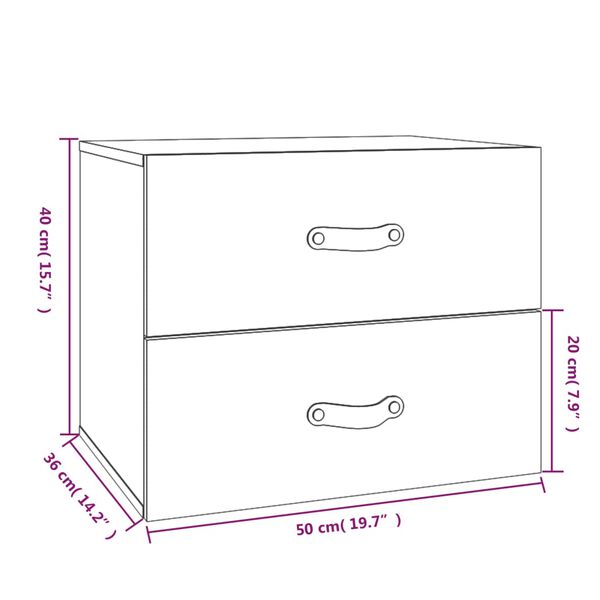 vidaXL Κομοδίνο Επιτοίχιο 50 x 36 x 40 εκ.