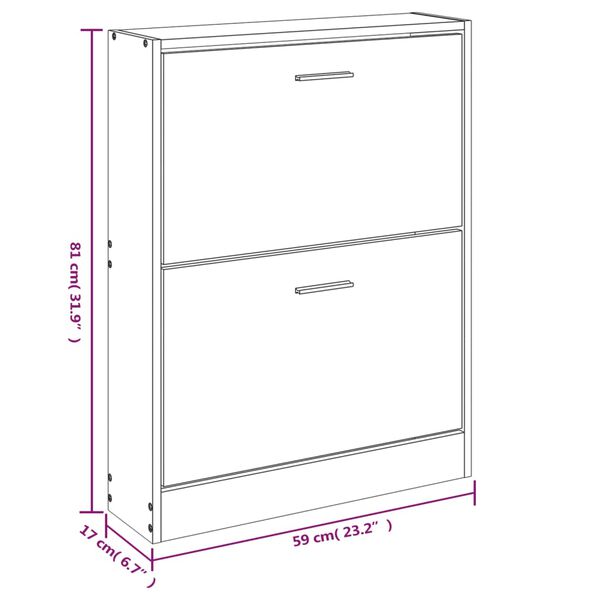 vidaXL Παπουτσοθήκη Καφέ Δρυς 59x17x81 εκ. από Επεξεργασμένο Ξύλο