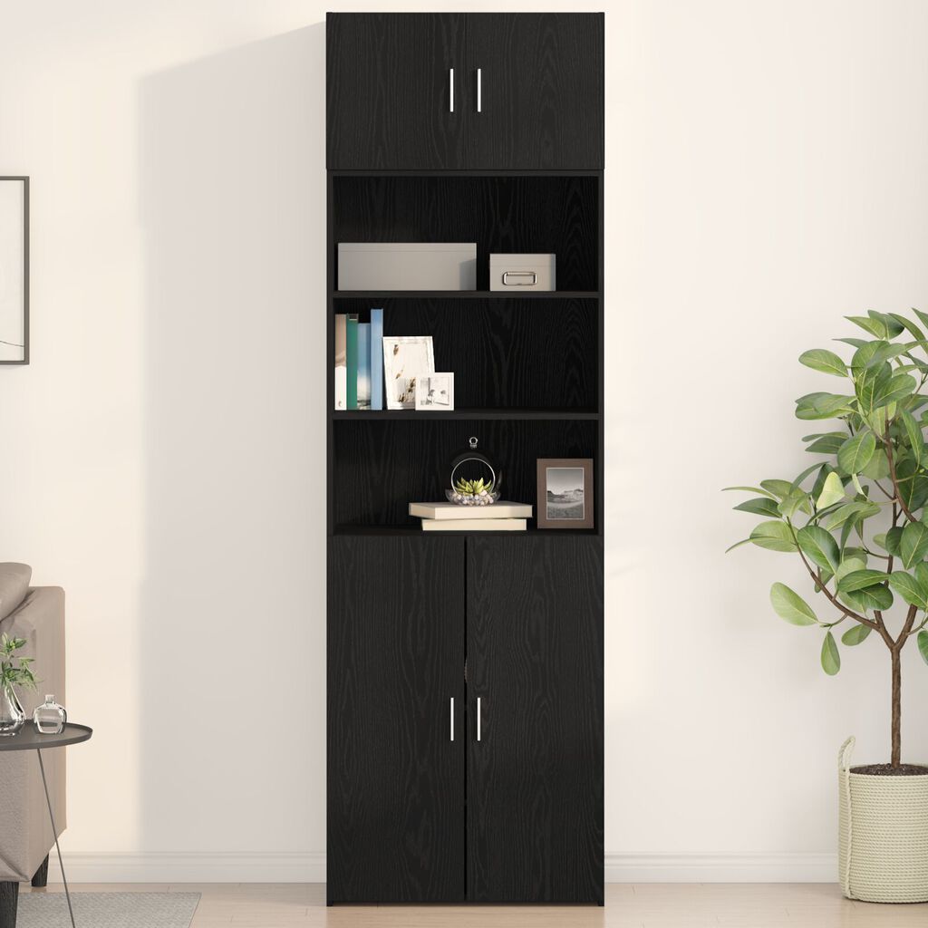 vidaXL Ντουλάπι Τοίχου Μαύρο Δρυς 70x42,5x40 εκ Επεξεργασμένο Ξύλο