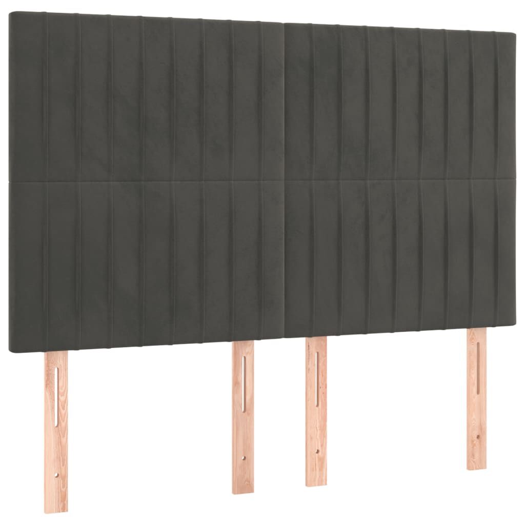 vidaXL Κρεβάτι Boxspring με Στρώμα Σκούρο Γκρι 140x190 εκ. Βελούδινο
