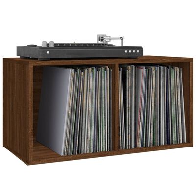 vidaXL Έπιπλο Δίσκων Βινυλίου Καφέ Δρυς 71 x 34 x 36 εκ. Επεξεργ. Ξύλο