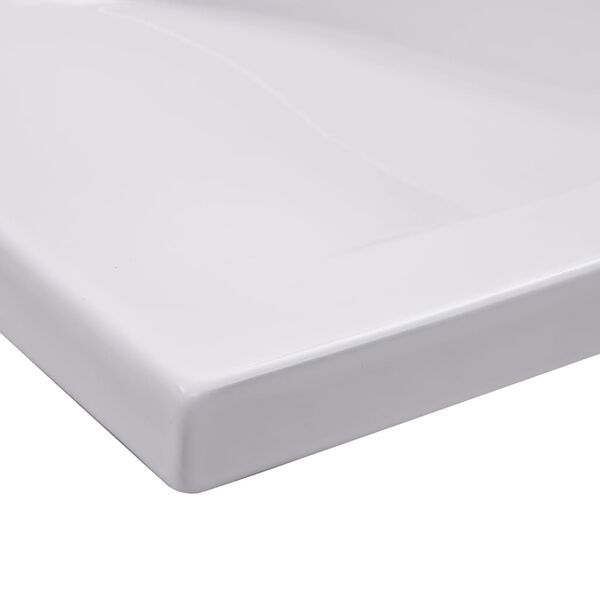 vidaXL Νιπτήρας Ένθετος Λευκός 101 x 39,5 x 18,5 εκ. Κεραμικός