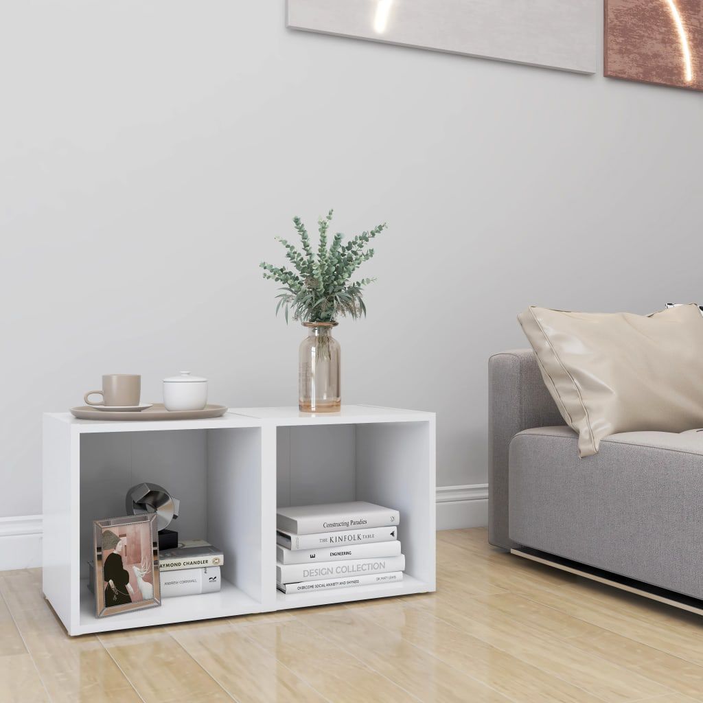 vidaXL Έπιπλα Τηλεόρασης 2 τεμ. Λευκά 37 x 35 x 37 εκ. από Επεξ. Ξύλο