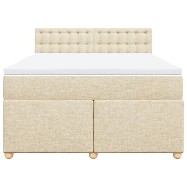 vidaXL &Kappa;&rho;&epsilon;&beta;ά&tau;&iota; Boxspring &mu;&epsilon; &Sigma;&tau;&rho;ώ&mu;&alpha; &Kappa;&rho;&epsilon;&mu; 160x200 &epsilon;&kappa;. &Upsilon;&phi;&alpha;&sigma;&mu;ά&tau;&iota;&nu;&omicron;