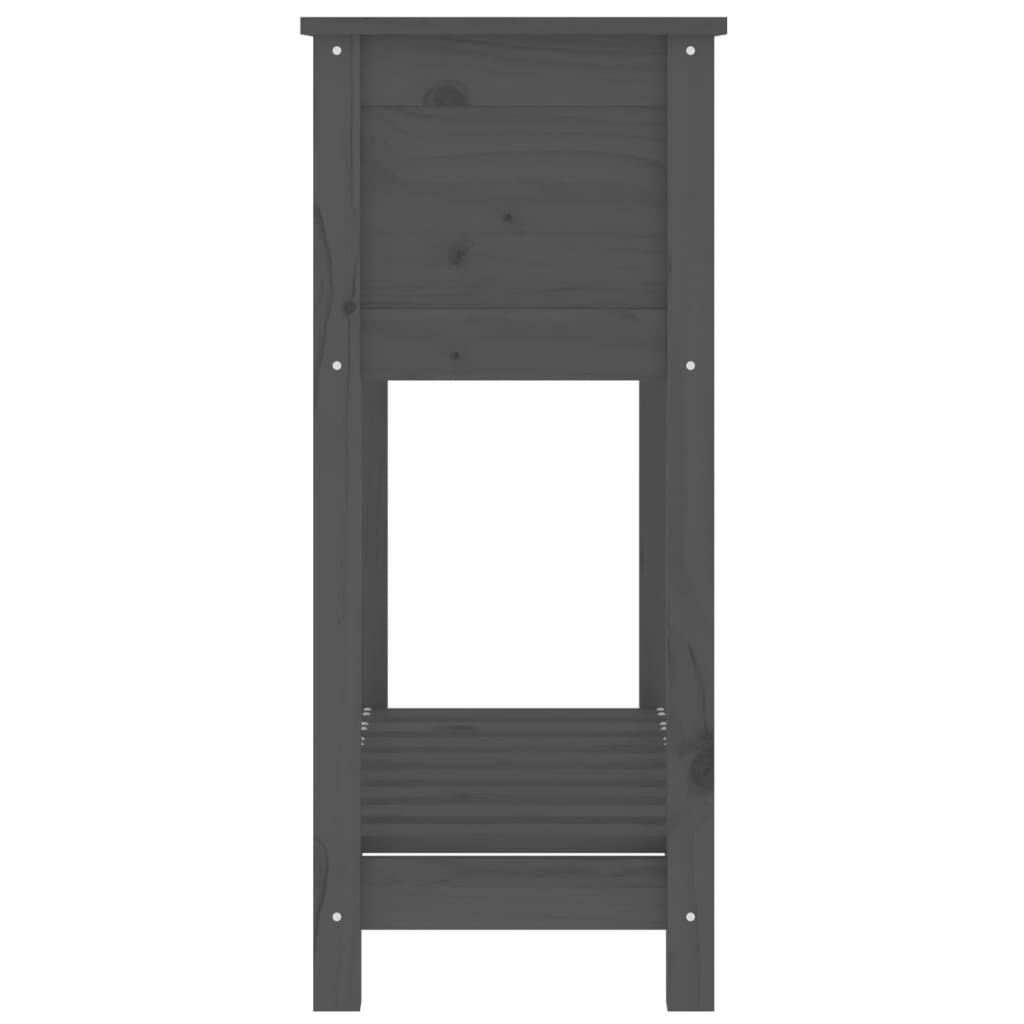 vidaXL Ζαρντινιέρα με Ράφι Γκρι 82,5x34,5x81 εκ. Μασίφ Ξύλο Πεύκου