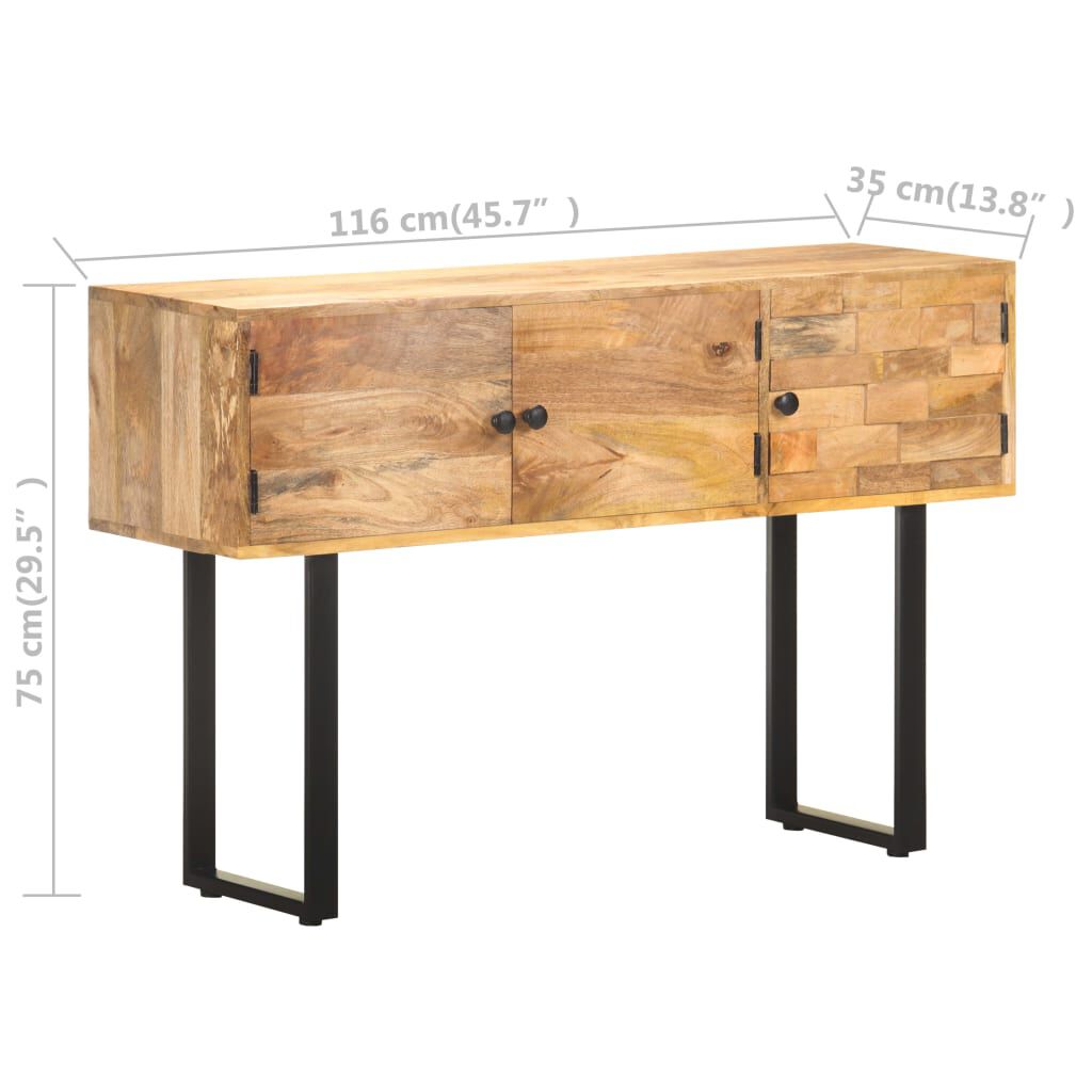 vidaXL Μπουφές 116 x 35 x 75 εκ. από Μασίφ Ξύλο Μάνγκο