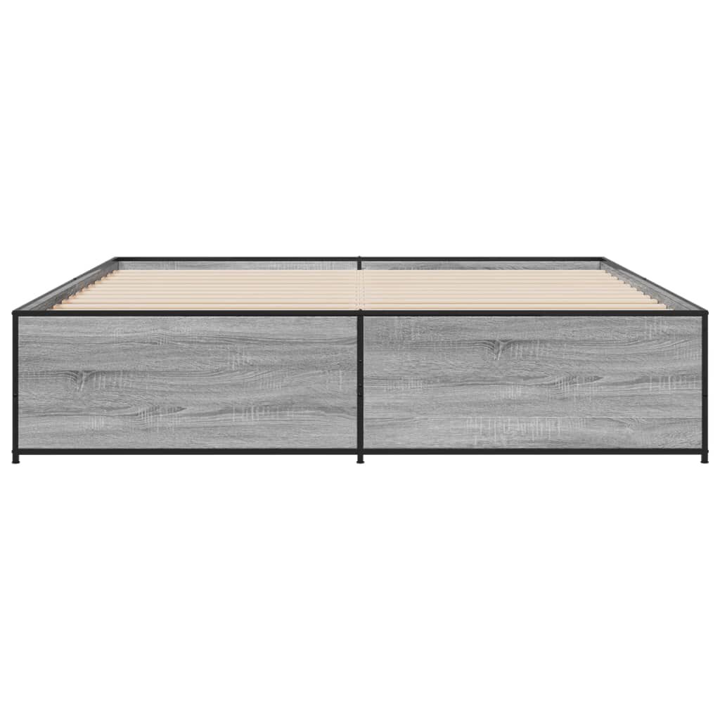 vidaXL Πλαίσιο Κρεβατιού Γκρι Sonoma 180x200 εκ. Επεξ. Ξύλο & Μέταλλο