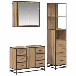 vidaXL &Sigma;&epsilon;&tau; &Epsilon;&pi;ί&pi;&lambda;&omega;&nu; &Mu;&pi;ά&nu;&iota;&omicron;&upsilon; 3 &tau;&mu;&chi;. Artisan Oak 80 x 33 x 60 &epsilon;&kappa;