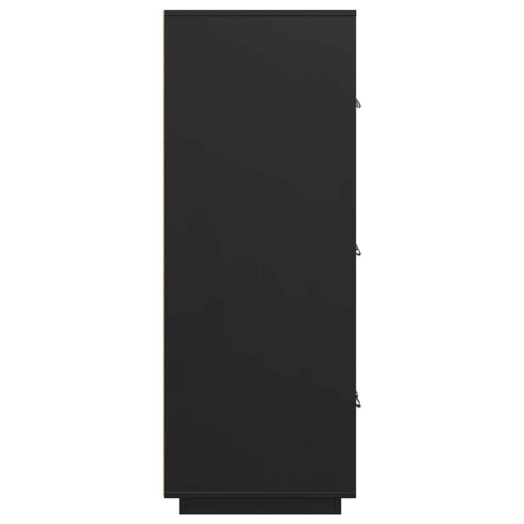 vidaXL Ντουλάπι Ψηλό Μαύρο 67x40x108,5 εκ. από Μασίφ Ξύλο Πεύκου