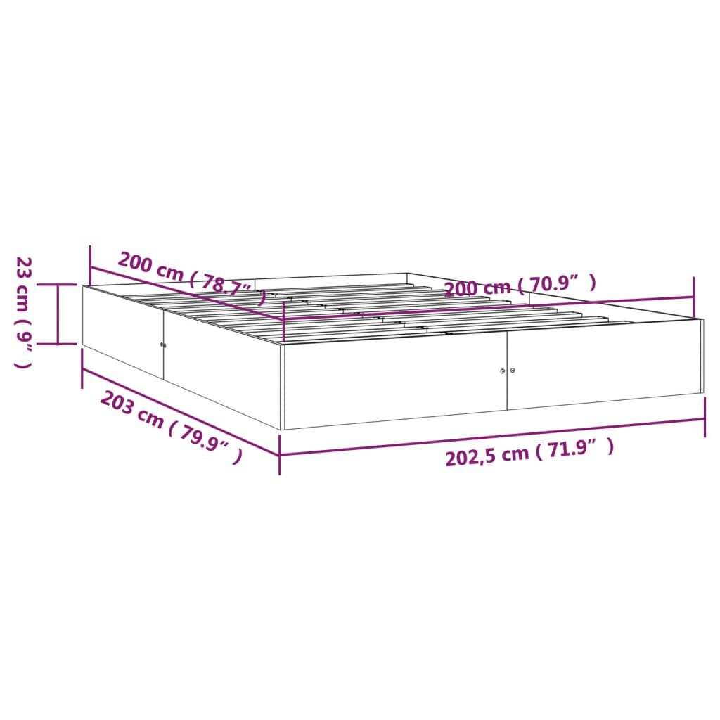 vidaXL Σκελετός Κρεβατιού Χωρίς Στρώμα 200x200 εκ Μασίφ Ξύλο