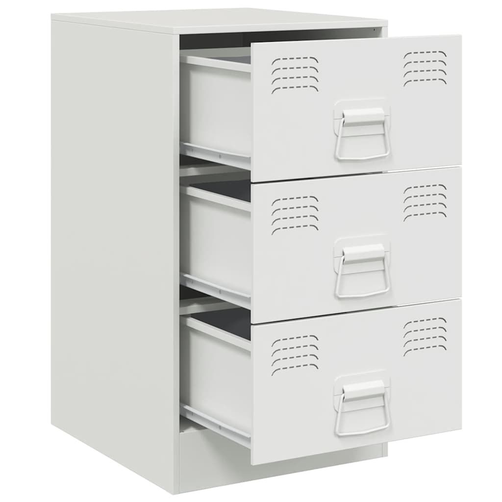 vidaXL Κομοδίνα 2 τεμ. Λευκό 34,5x39x62 εκ. από Χάλυβα