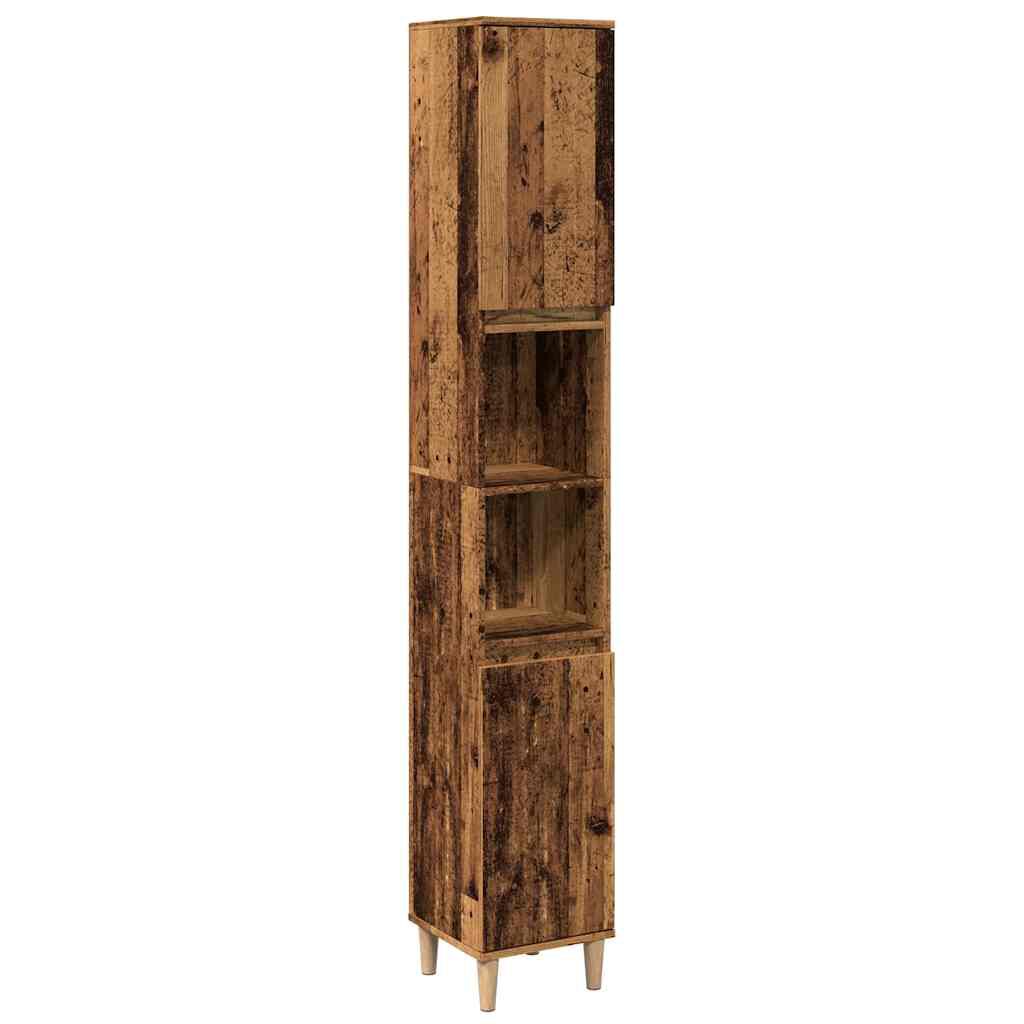 vidaXL Ντουλάπι μπάνιου Παλιό ξύλο 30x30x190 cm Κατασκευασμένο ξύλο