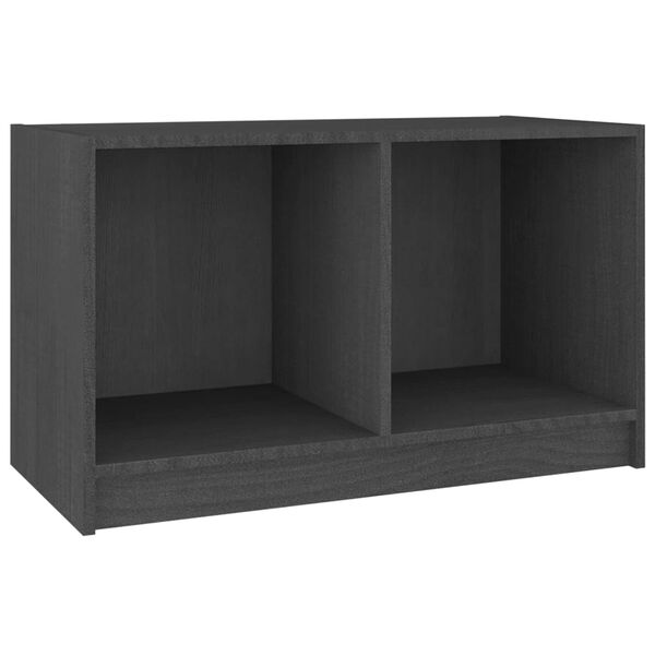 vidaXL Έπιπλο Τηλεόρασης Γκρι 70 x 33 x 42 εκ. από Μασίφ Ξύλο Πεύκου
