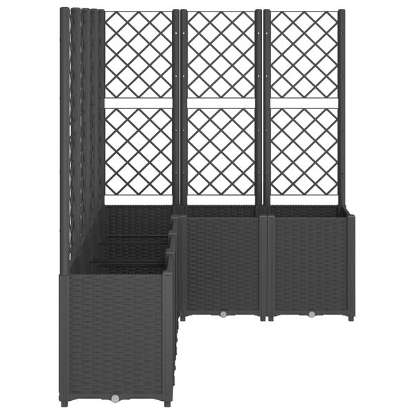 vidaXL Ζαρντινιέρα Κήπου με Καφασωτό Μαύρο 160 x 120 x 140 εκ. από PP