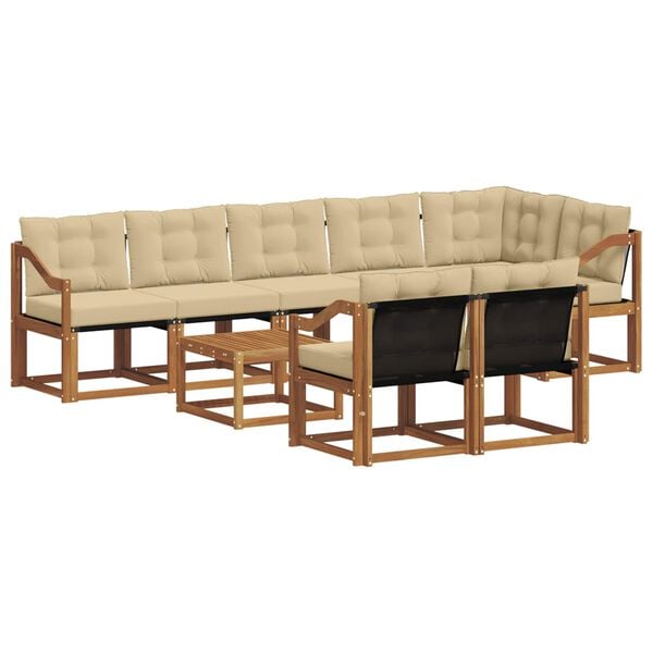 vidaXL &Sigma;&epsilon;&iota;&rho;ά &Kappa;&alpha;&nu;&alpha;&pi;έ &Epsilon;&xi;&omega;&tau;&epsilon;&rho;&iota;&kappa;&omicron;ύ &mu;&epsilon; &mu;&alpha;&xi;&iota;&lambda;ά&rho;&iota; 9 pcs &Phi;&upsilon;&sigma;&iota;&kappa;ό &kappa;&alpha;&iota; &Mu;&pi;&epsilon;&zeta;