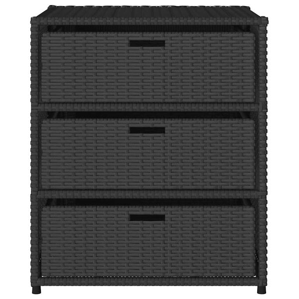 vidaXL Ντουλάπι Αποθήκευσης Κήπου Μαύρο 55x59x69 εκ. Συνθετικό Ρατάν