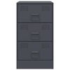 vidaXL Κομοδίνα 2 τεμ. Ανθρακί 34,5x39x62 εκ. από Χάλυβα