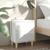 vidaXL Κομοδίνα 2 τεμ. Γυαλιστ. Λευκό 40x30x50 εκ. Μασίφ Ξύλινα Πόδια