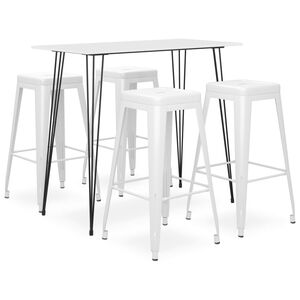 vidaXL Σετ Επίπλων Μπαρ 5 Τεμαχίων Λευκό
